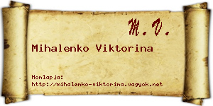 Mihalenko Viktorina névjegykártya